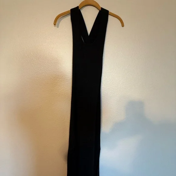 New AYR “The Vava” Black Ribbed Backless Midi Dress Size M - Picture 9 of 9